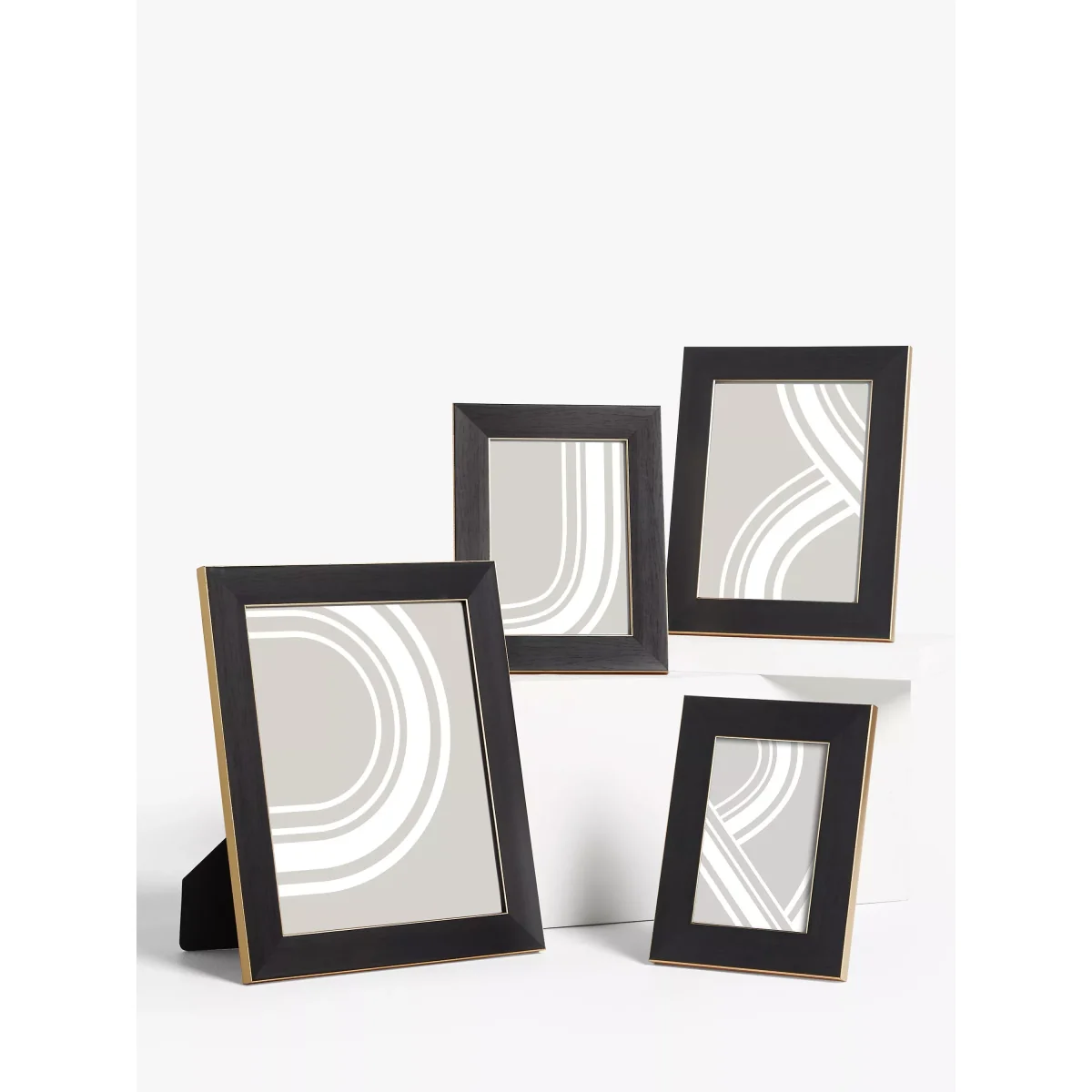 John Lewis & Partners Flat Wood-Effect Photo Frame, Black/Gold – image 4