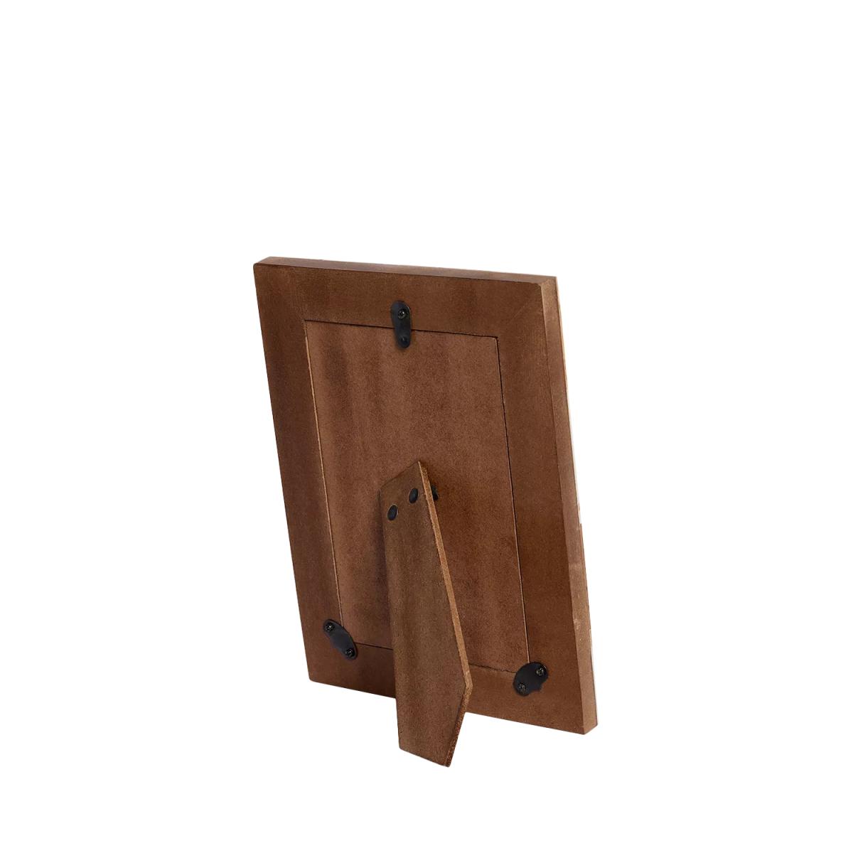 Libra Interiors Geometric Mango Wood Photo Frame, Brown – image 5