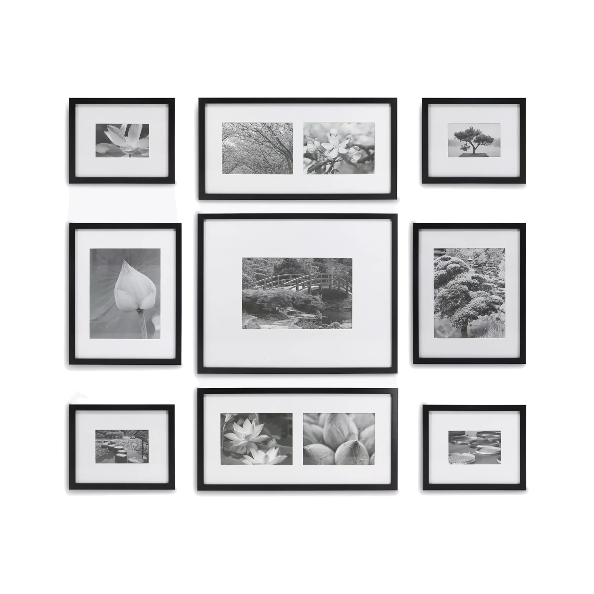 Gallery Perfect Multi-aperture Photo Frame Set, 11 Photo, Black – image 1