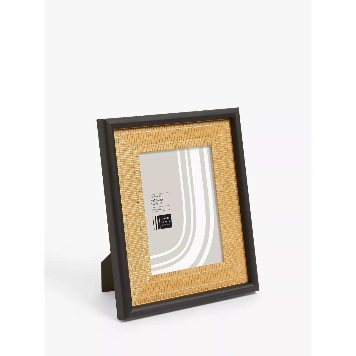 John Lewis Rattan Photo Frame, Black/Brown – image 2