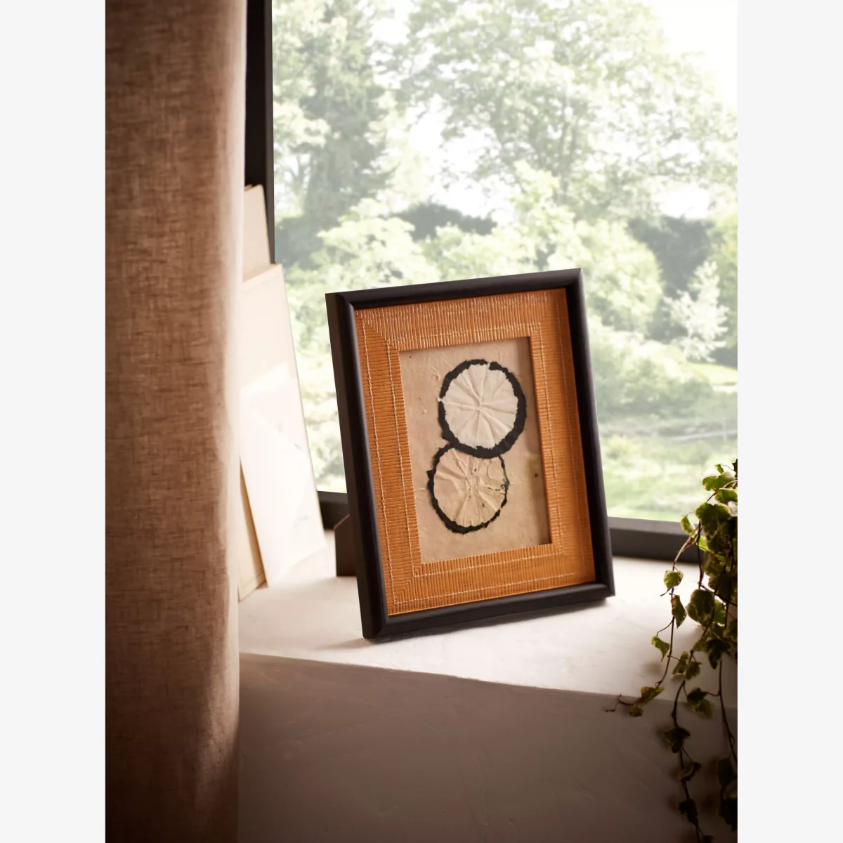 John Lewis Rattan Photo Frame, Black/Brown – image 1