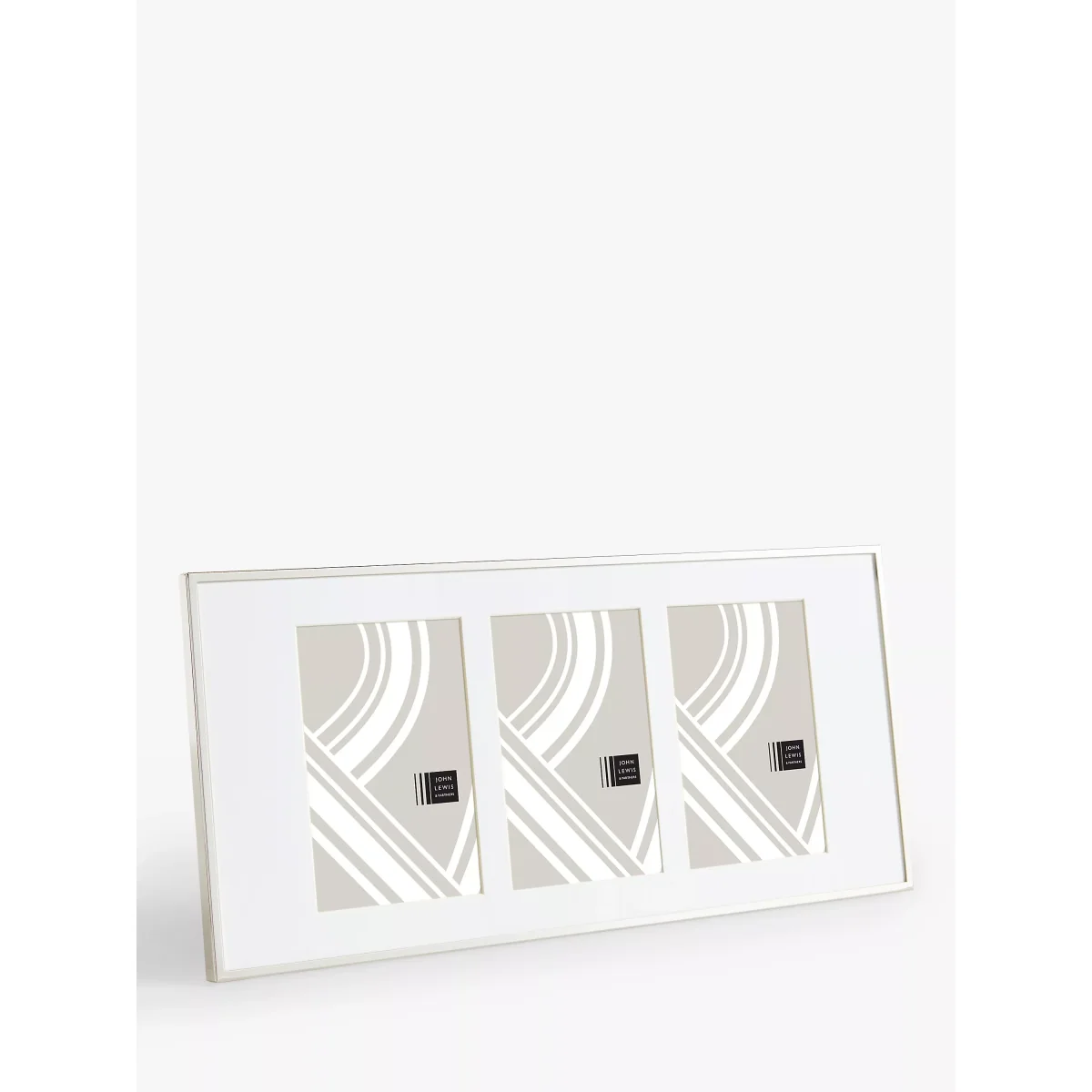 John Lewis & Partners Daya Multi-aperture Photo Frame, 3 Photo, 4 x 6 (10 x 15cm), Silver Plated – image 2
