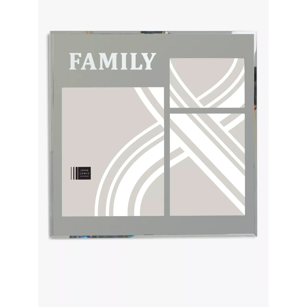 John Lewis & Partners 'Family' Multi-aperture Glass Photo Frame, 3 Photo, Clear – image 2