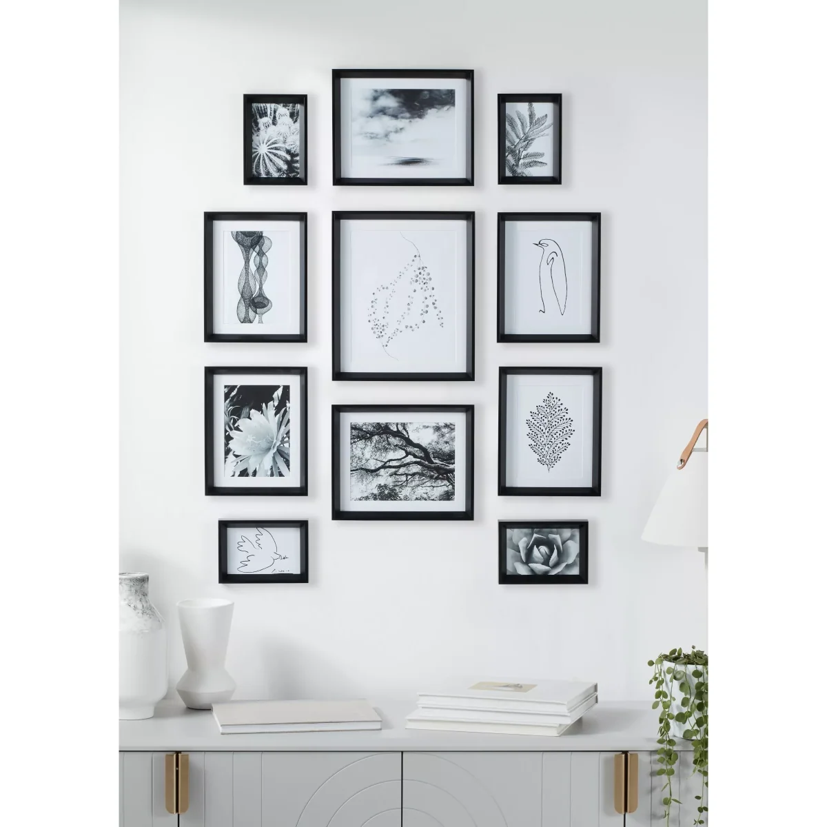 John Lewis & Partners Gallery Set Multi-aperture Photo Frames, 11 Photo, Black – image 2