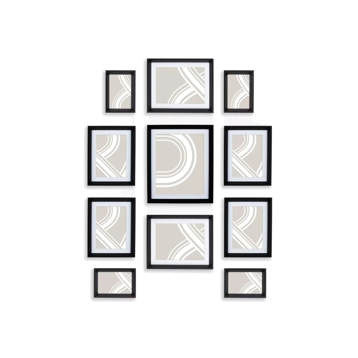 John Lewis & Partners Gallery Set Multi-aperture Photo Frames, 11 Photo, Black – image 1
