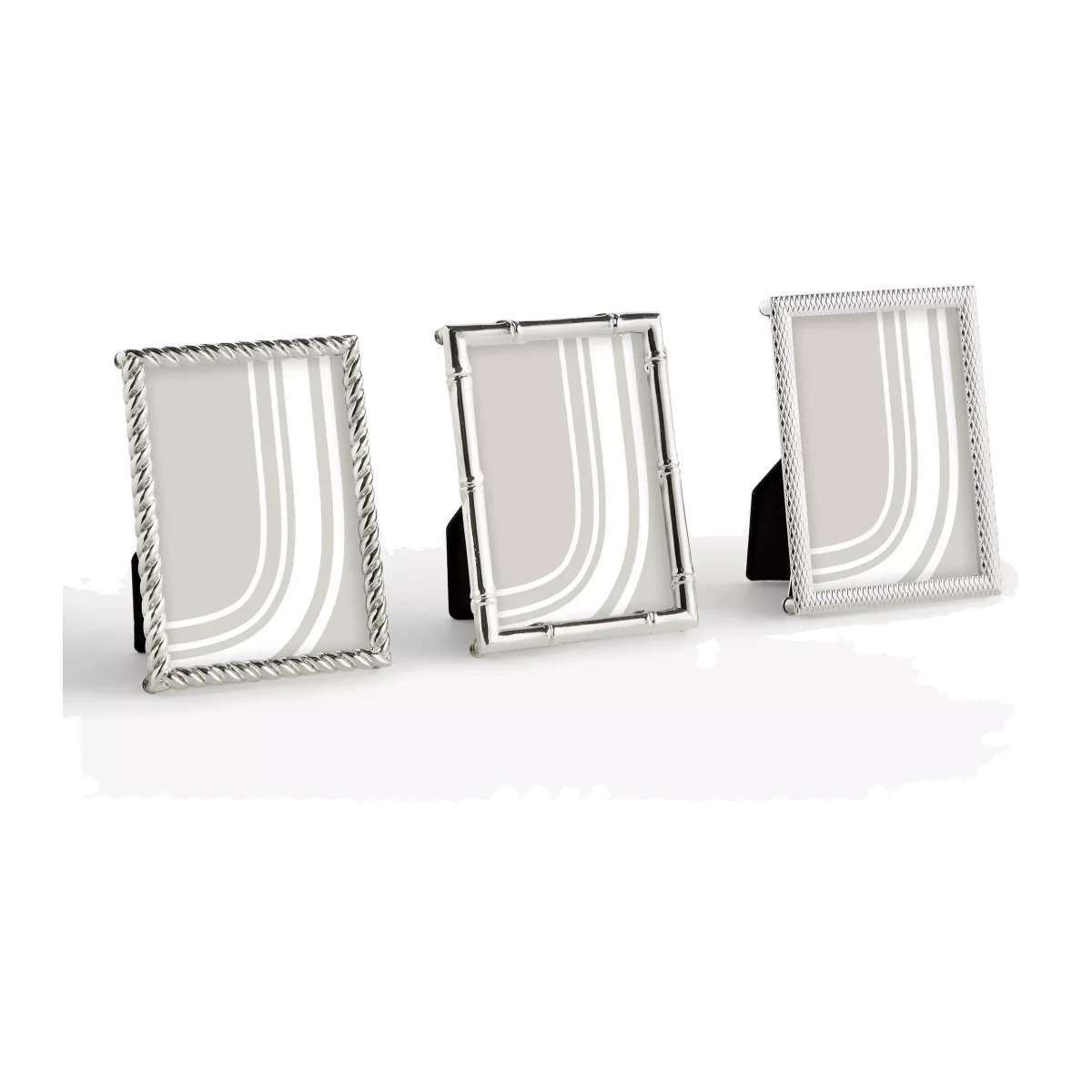 John Lewis & Partners Mini Photo Frames, Set of 3, 2.5 x 3.5 (6.5 x 9cm), Silver – image 1
