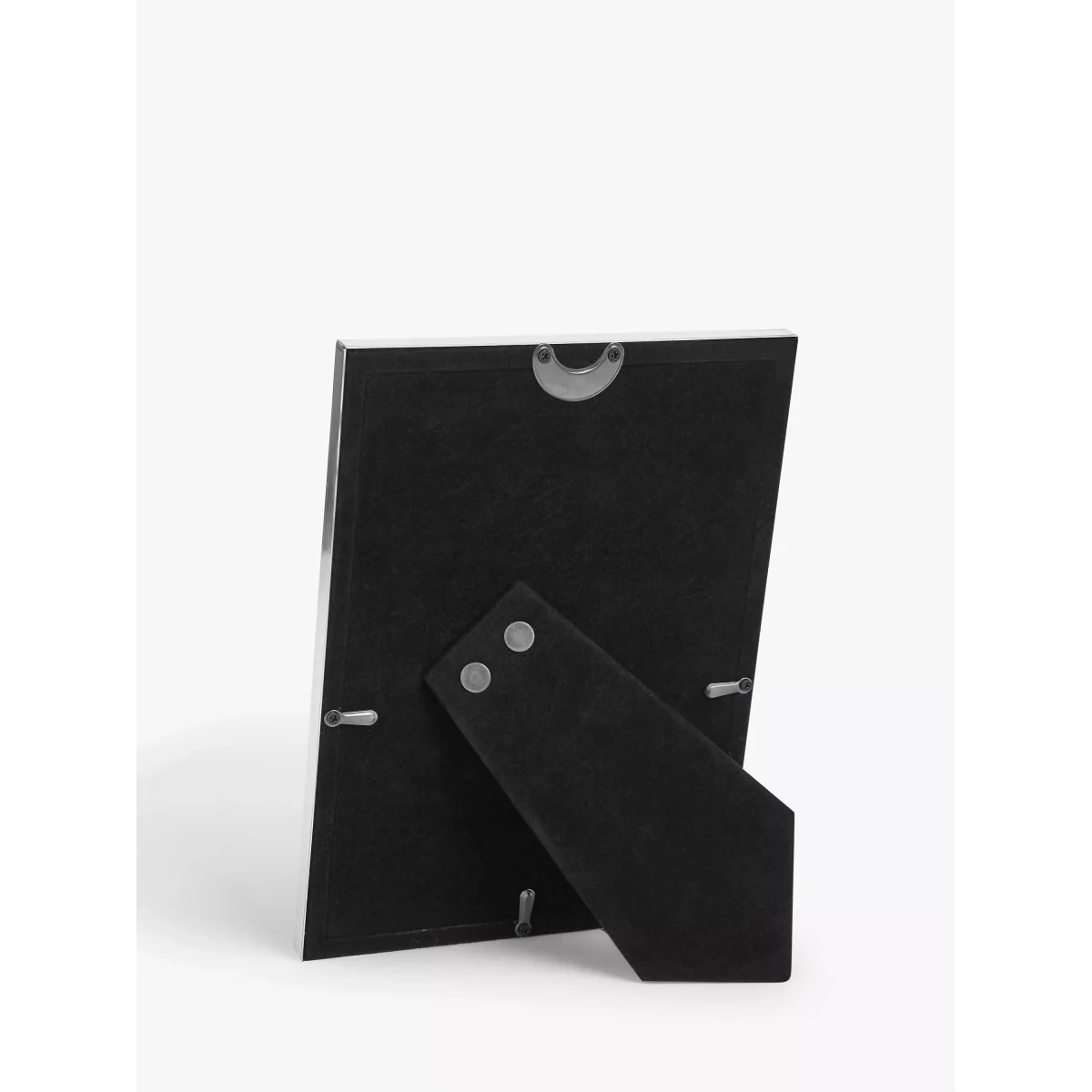 John Lewis & Partners Enamel Photo Frame, Silver Plated/Black – image 3