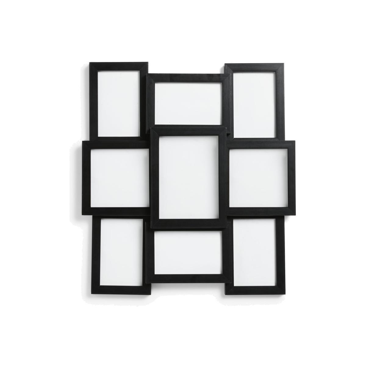 John Lewis ANYDAY Multi-aperture Photo Frame, 9 Photo, Black – image 1