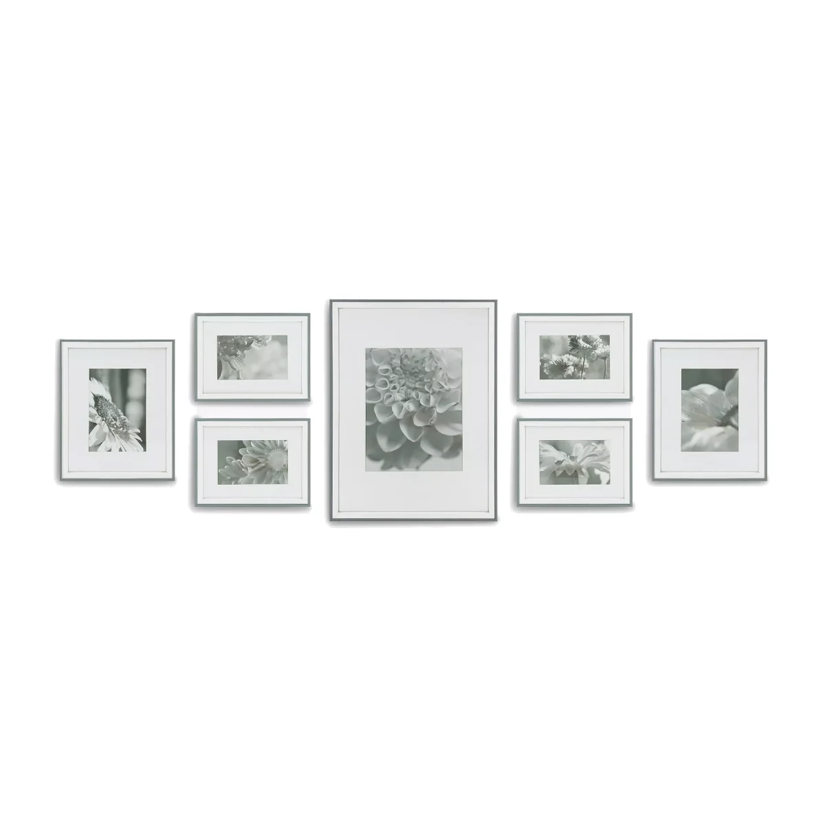 Gallery Perfect Multi-aperture Photo Frame Set, 7 Photo, Grey/White – image 1