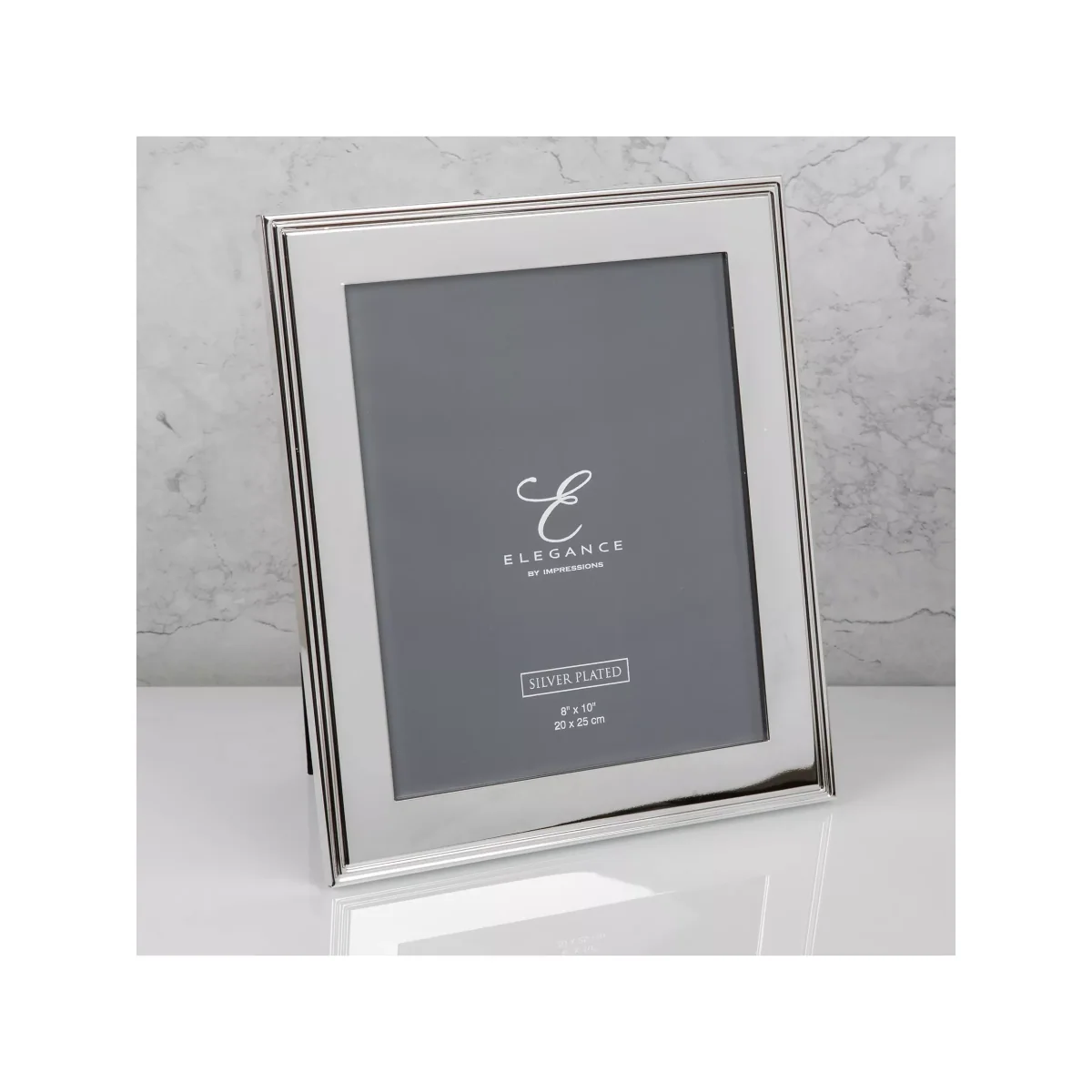Elegance by Impressions Ribbed Photo Frame, Silver Plated – image 3
