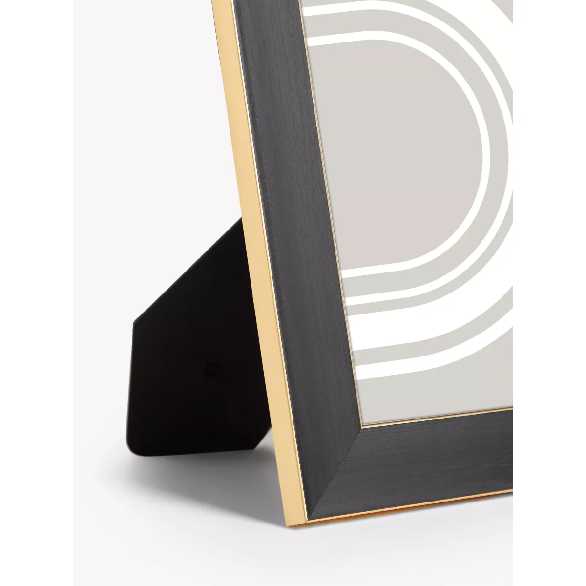 John Lewis & Partners Flat Wood-Effect Photo Frame, Black/Gold – image 3