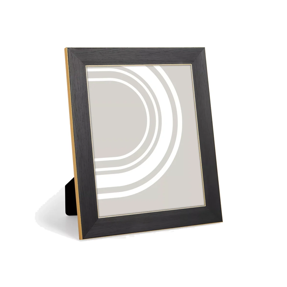 John Lewis & Partners Flat Wood-Effect Photo Frame, Black/Gold – image 1