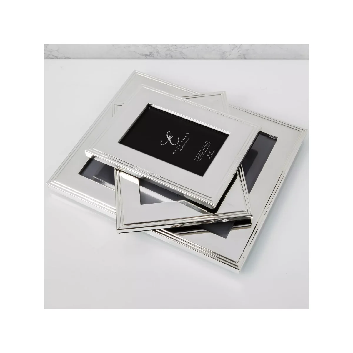 Elegance by Impressions Ribbed Photo Frame, Silver Plated – image 5