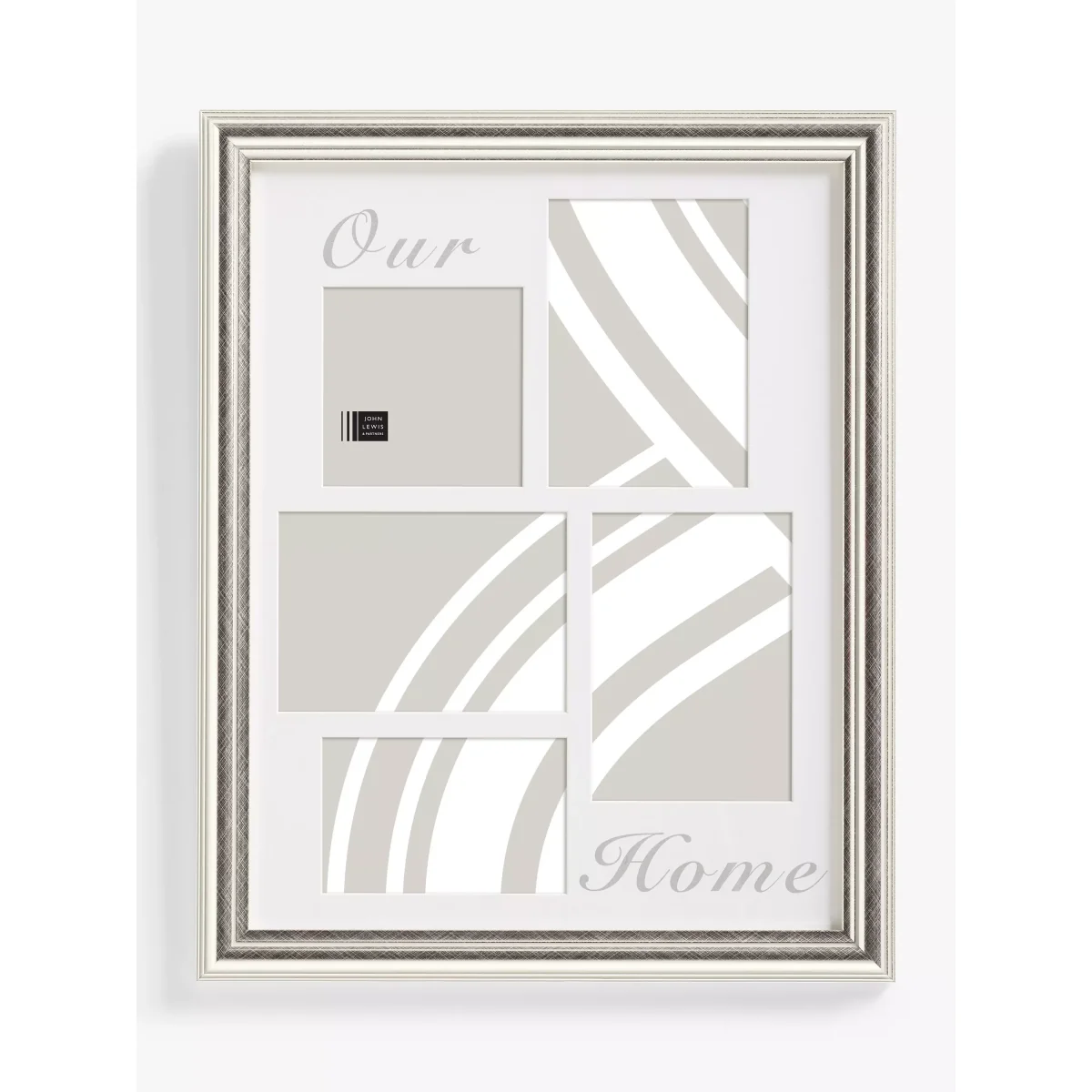 ANYDAY John Lewis & Partners 'Our Home' Multi-aperture Photo Frame, 5 Photo, Silver – image 2