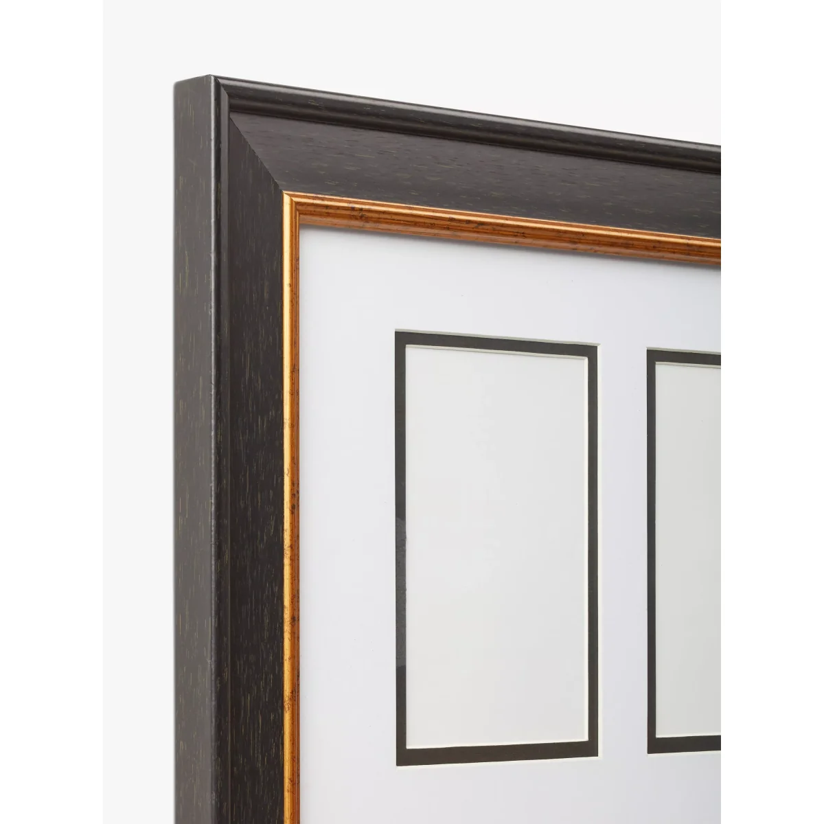 John Lewis & Partners Multi-aperture Photo Frame, 6 Photo, 4 x 6 (10 x 15cm), Black/Gold – image 2