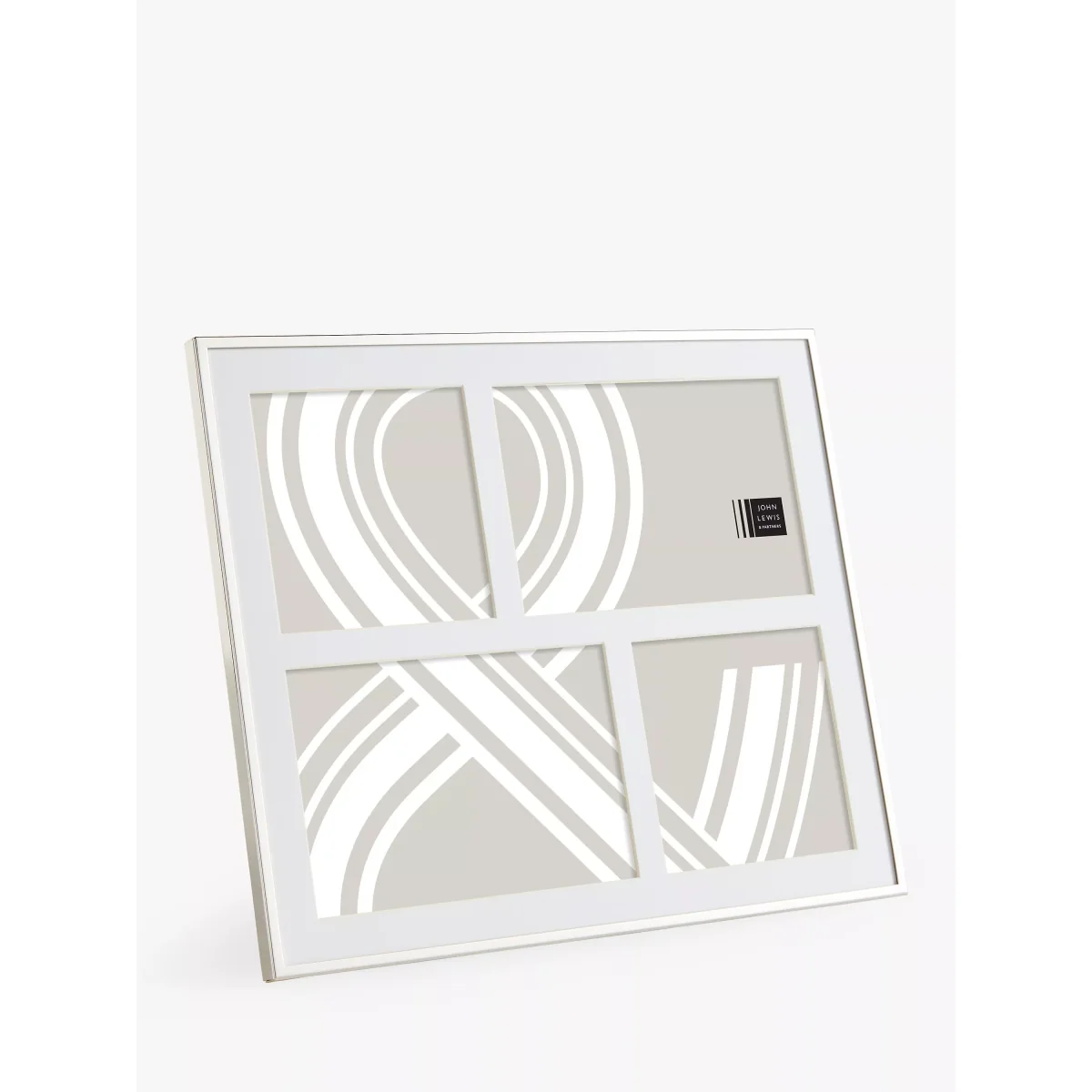 John Lewis & Partners Daya Multi-aperture Photo Frame, 4 Photo, Silver Plated – image 2