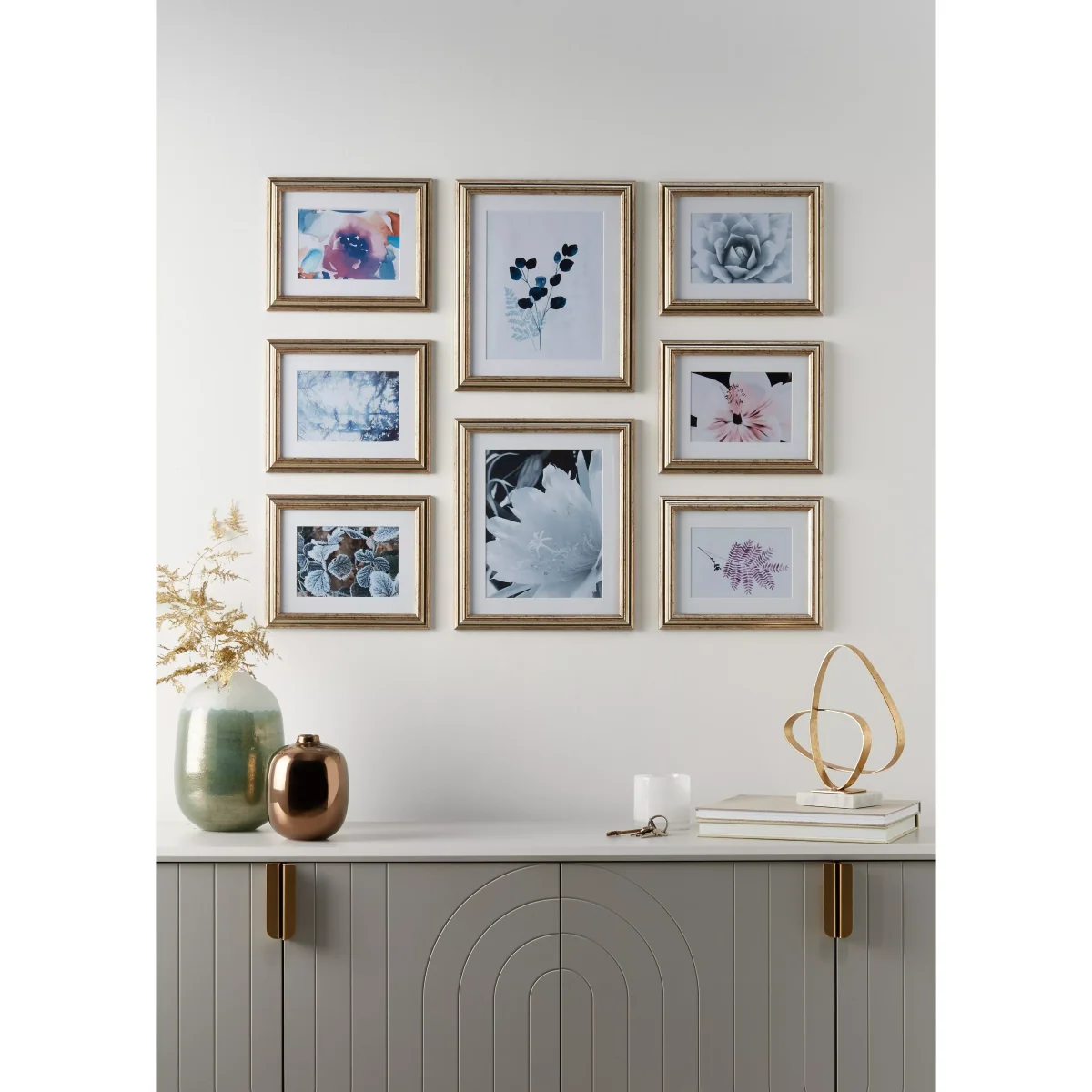 John Lewis & Partners Gallery Set Multi-aperture Photo Frames, 8 Photo, Grey – image 2