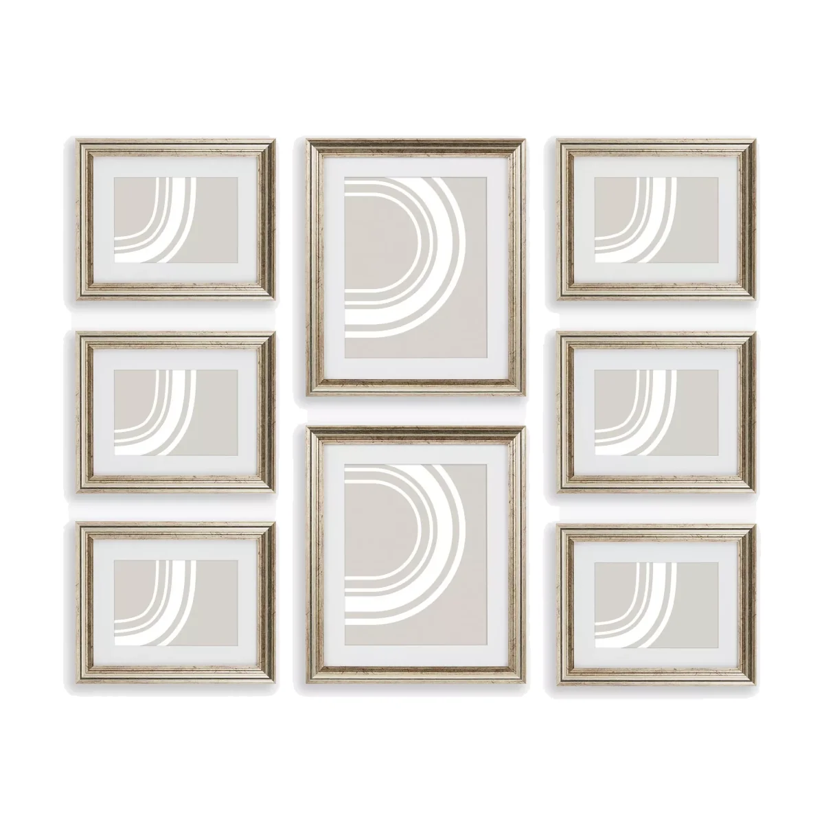 John Lewis & Partners Gallery Set Multi-aperture Photo Frames, 8 Photo, Grey – image 1
