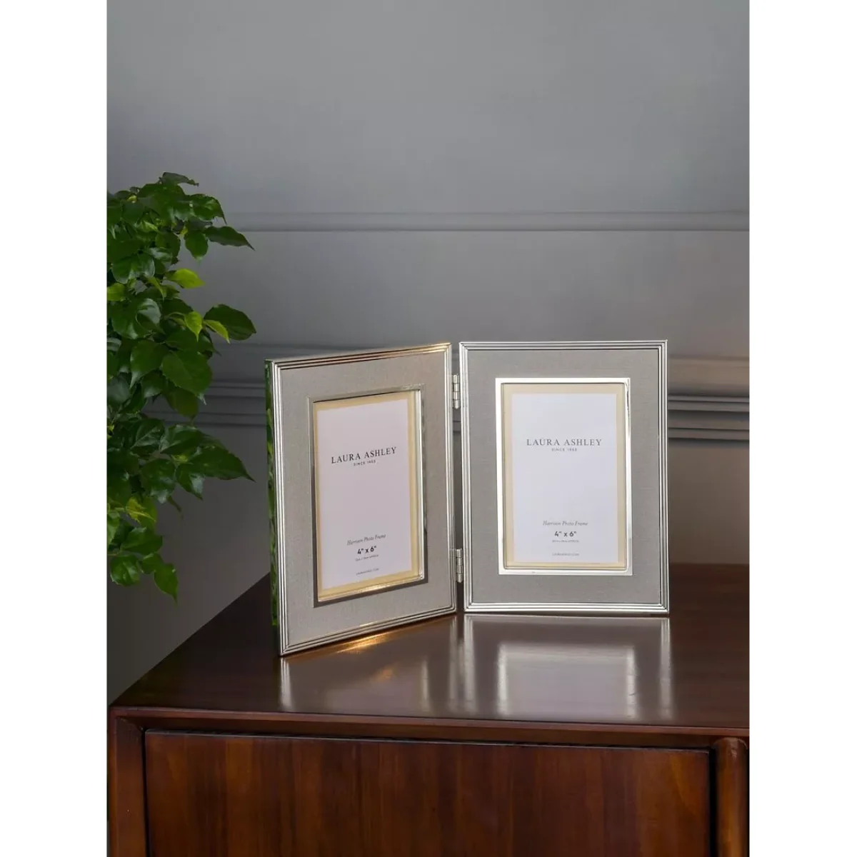 Laura Ashley Harrison Linen Double Photo Frame, 4 x 6 (10 x 15cm) – image 3