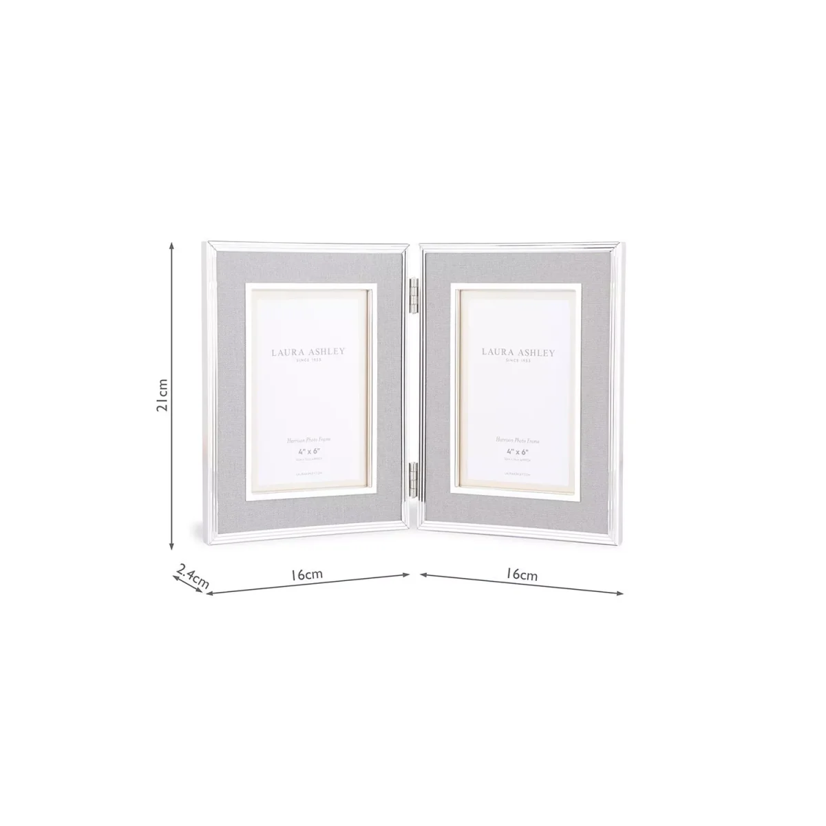 Laura Ashley Harrison Linen Double Photo Frame, 4 x 6 (10 x 15cm) – image 6