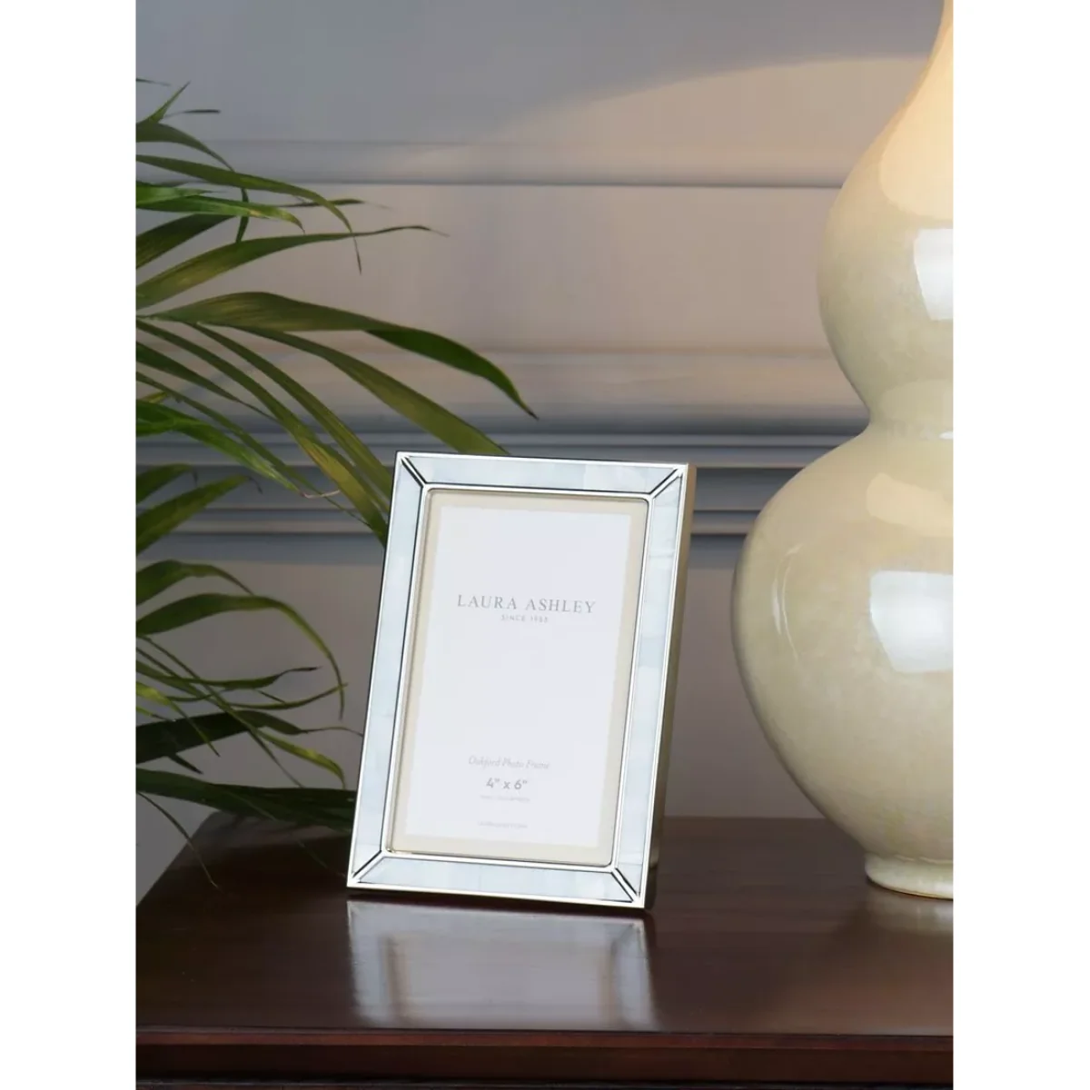 Laura Ashley Oakford Mother of Pearl Photo Frame, Grey/Nickel – image 3