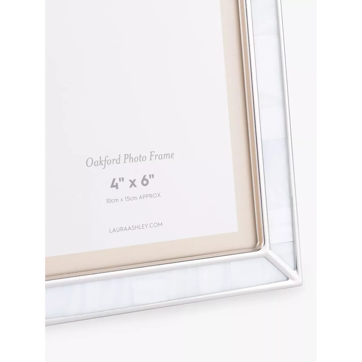 Laura Ashley Oakford Mother of Pearl Photo Frame, Grey/Nickel – image 4