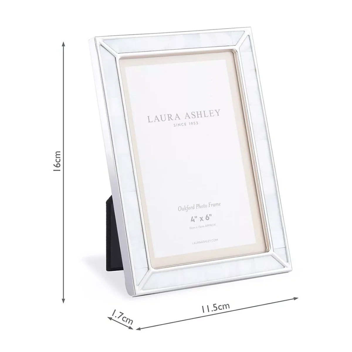 Laura Ashley Oakford Mother of Pearl Photo Frame, Grey/Nickel – image 6
