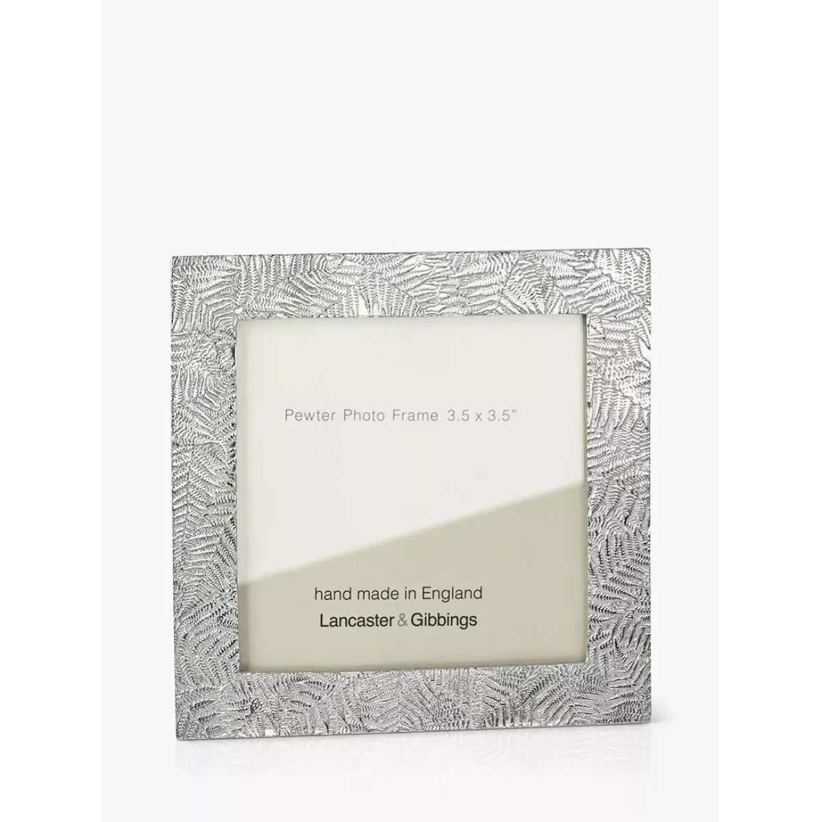 Lancaster and Gibbings Fern Leaf Pewter Photo Frame, 3.5 x 3.5 (9 x 9cm), Silver – image 2