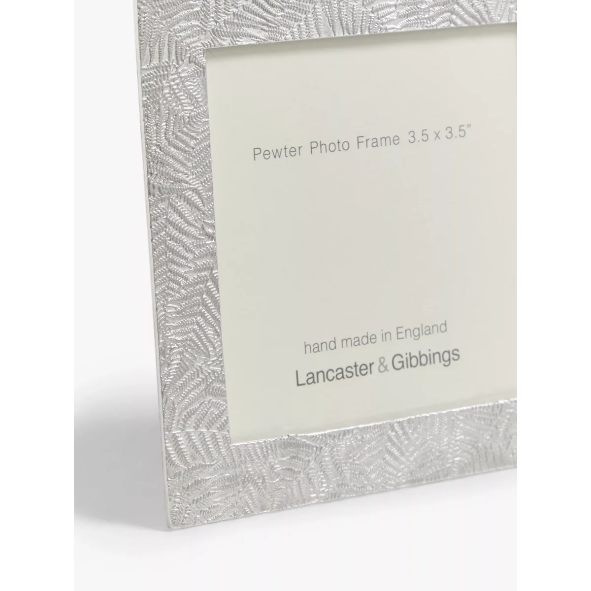 Lancaster and Gibbings Fern Leaf Pewter Photo Frame, 3.5 x 3.5 (9 x 9cm), Silver – image 3