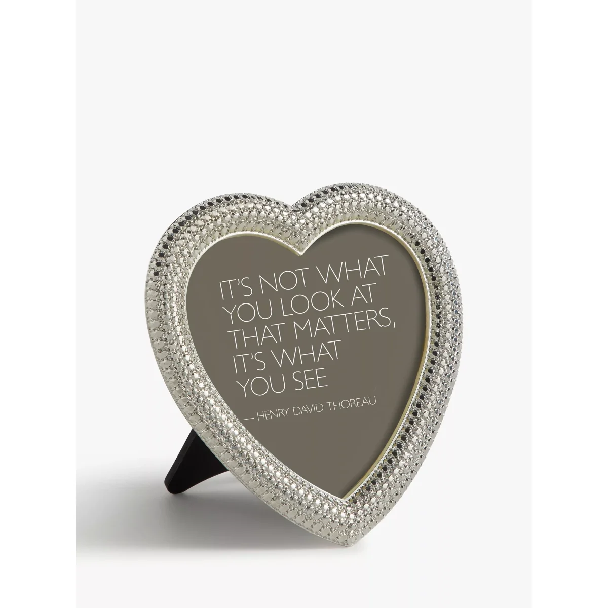 John Lewis & Partners Eugenie Diamond Heart Photo Frame, 4 x 4 (10 x 10cm), Silver – image 2
