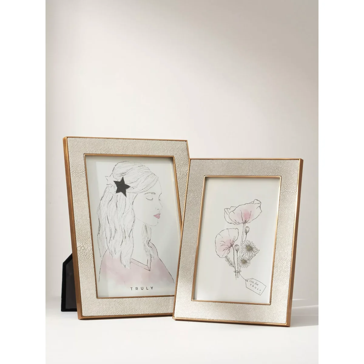 Truly Faux Shagreen Photo Frame, Ivory – image 2