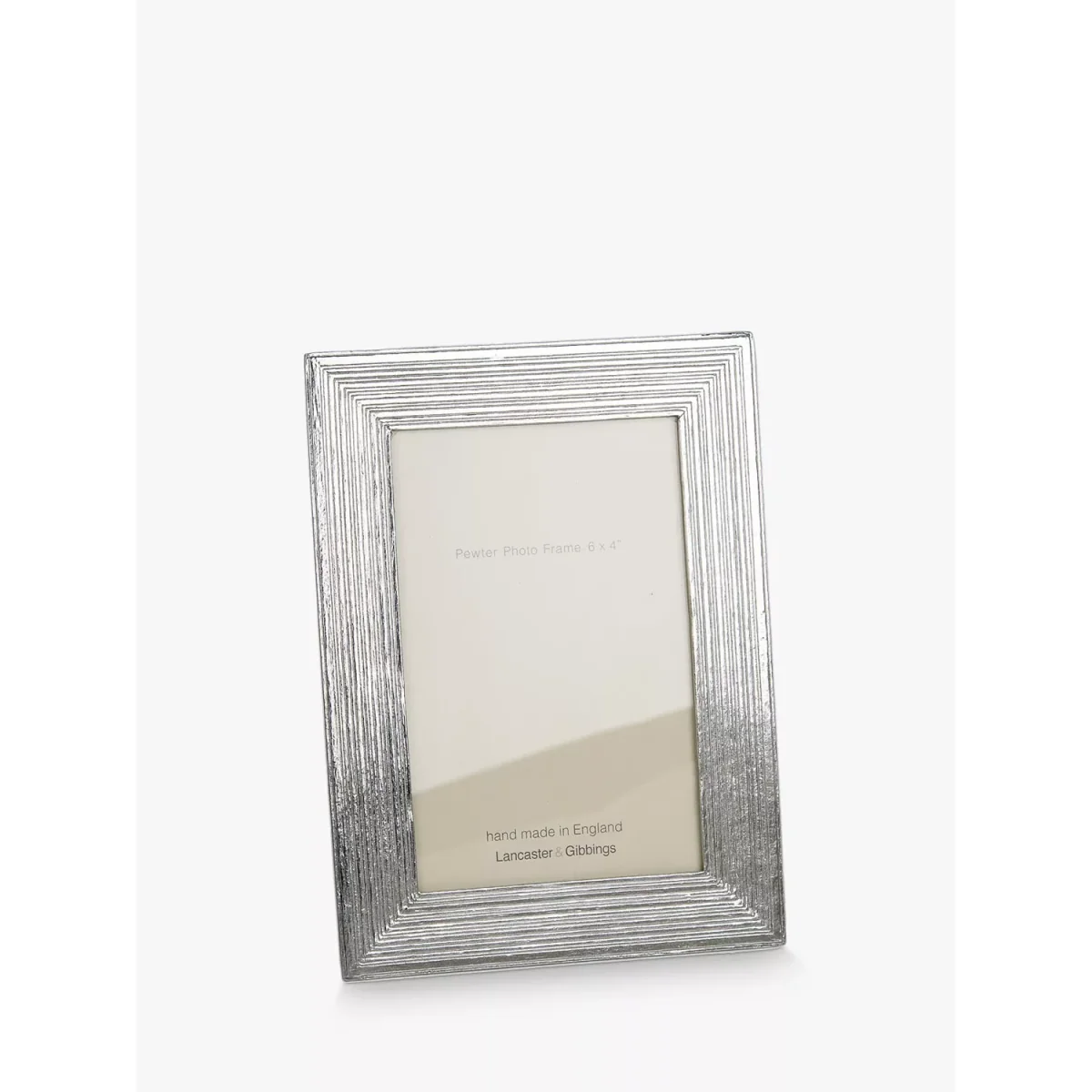 Lancaster and Gibbings Stripe Photo Frame, Pewter – image 2