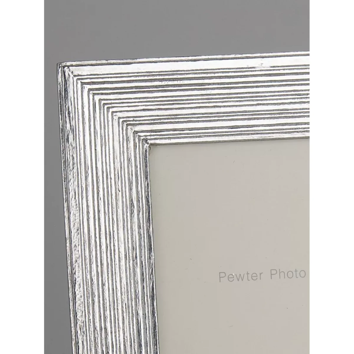 Lancaster and Gibbings Stripe Photo Frame, Pewter – image 3