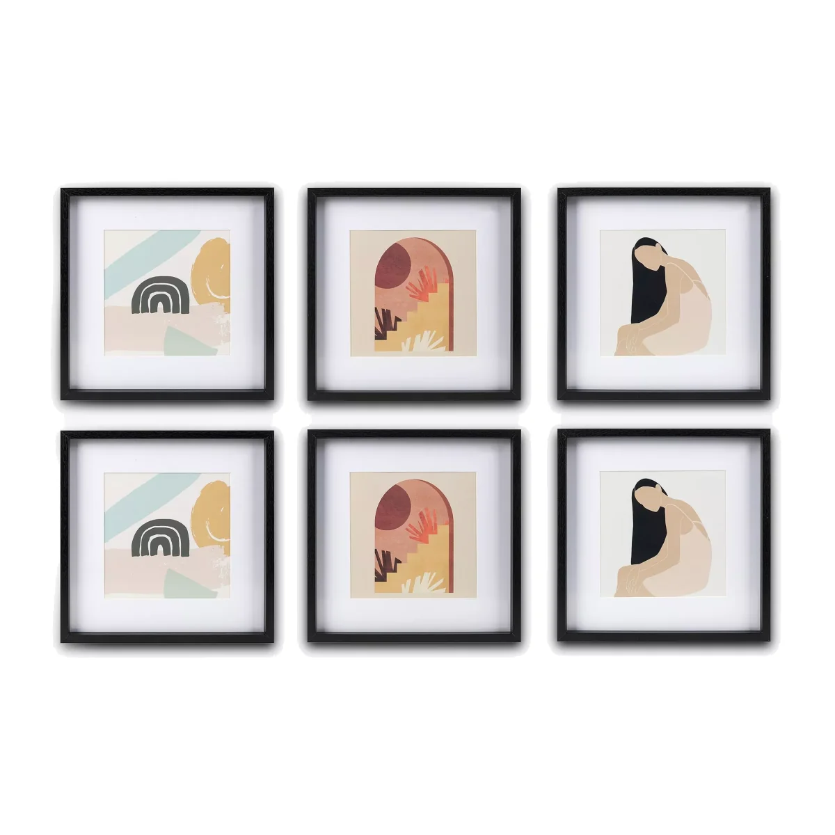 Gallery Perfect Square Photo Frame Set, 6 Photo, 8 x 8 (20 x 20cm), Black – image 1