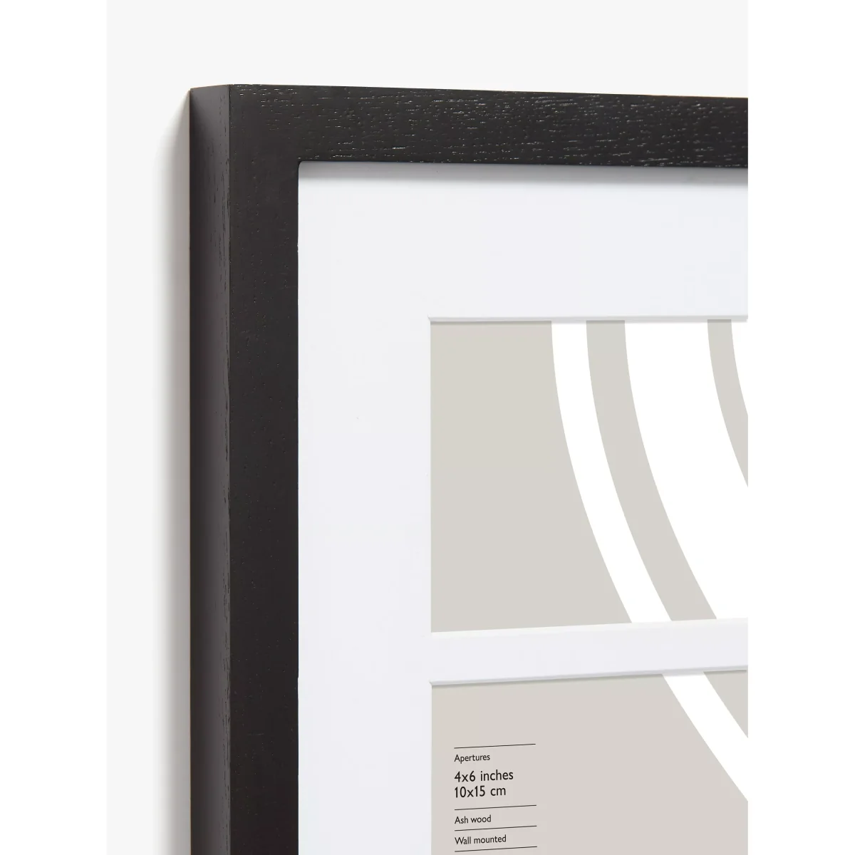 John Lewis & Partners Grove Ash Wood Multi-aperture Photo Frame, 3 Photo, 4 x 6 (10 x 15cm), Black – image 3