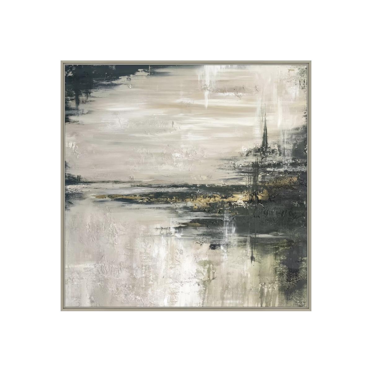John Lewis Yharnna 'Emerald' Framed Canvas Print, 104 x 104cm, Green – image 1