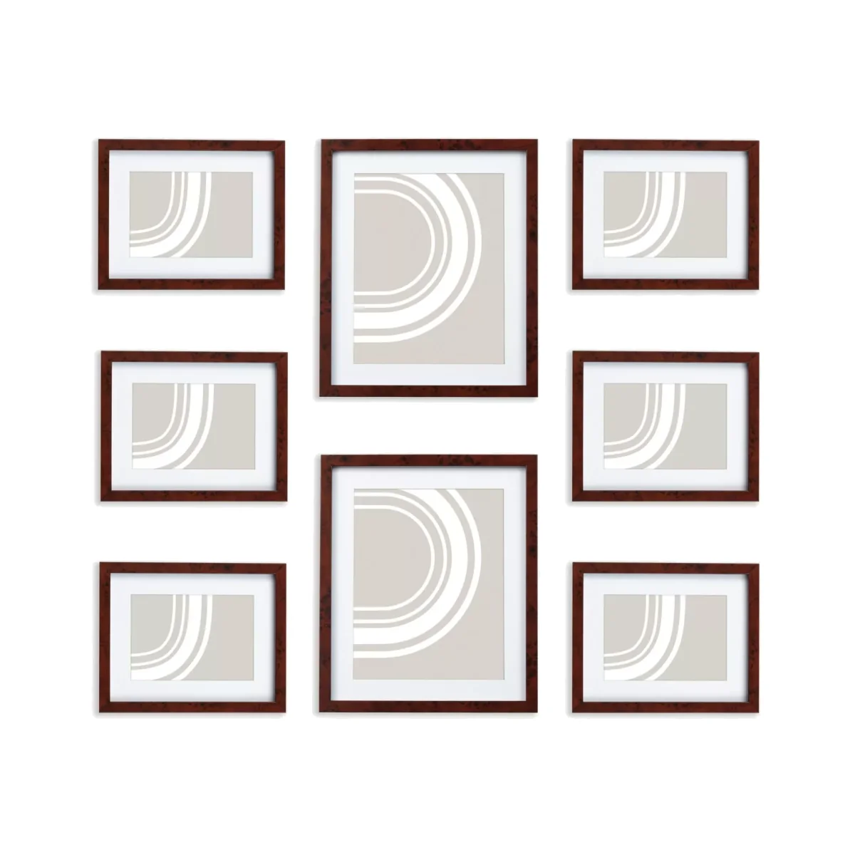 John Lewis & Partners Gallery Set Multi-aperture Photo Frames, 8 Photo, Walnut – image 1