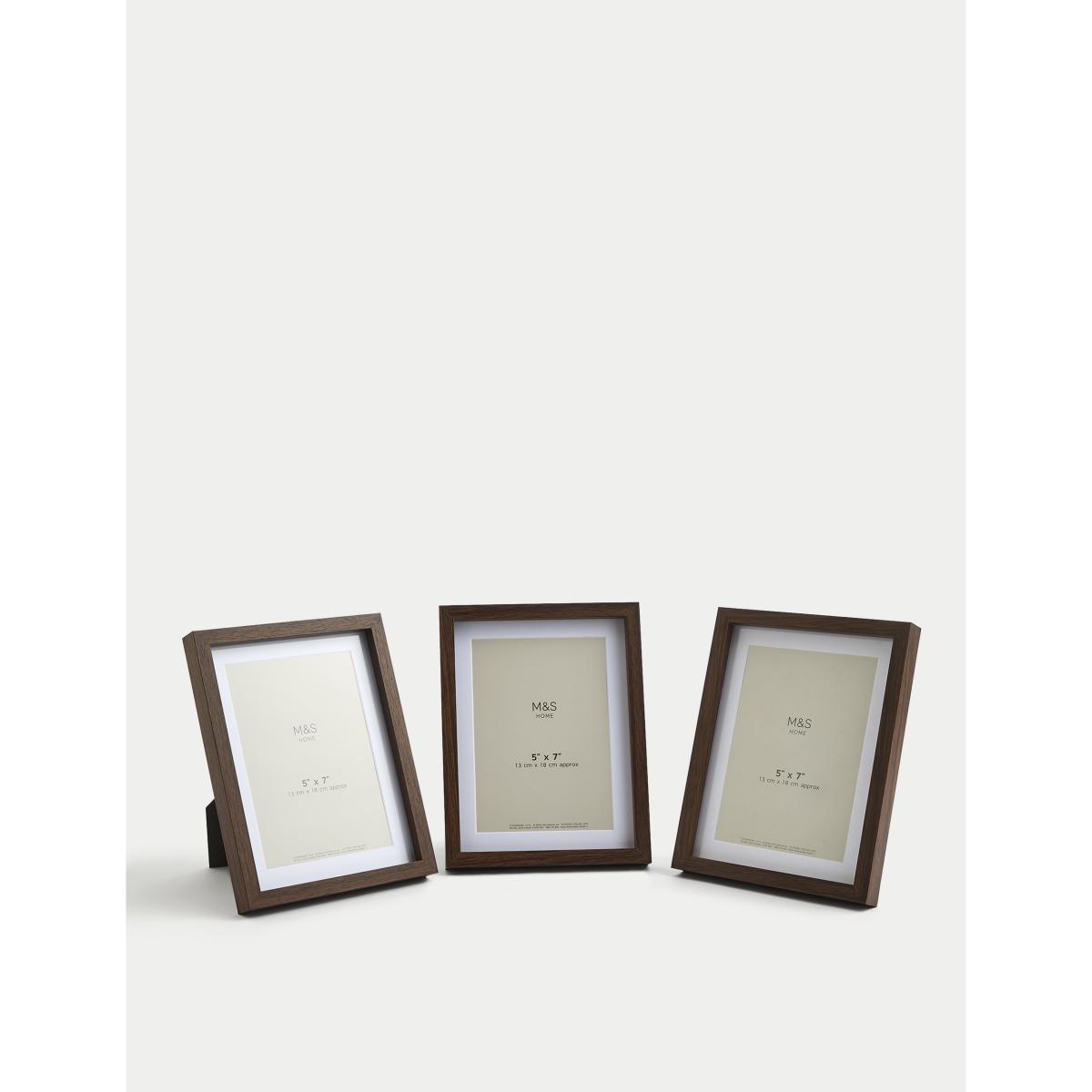 M&S Collection Set of 3 Photo Frames 5x7 inch - Dark Brown Mix, White,Grey,Natural Mix,Black,Dark Brown Mix – image 2