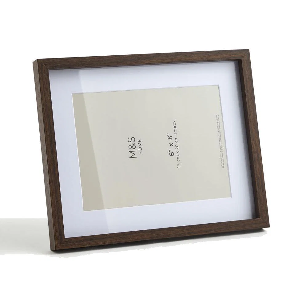 M&S Set of 2 Photo Frames 6x8 Inch - Dark Brown Mix, Dark Brown Mix – image 1