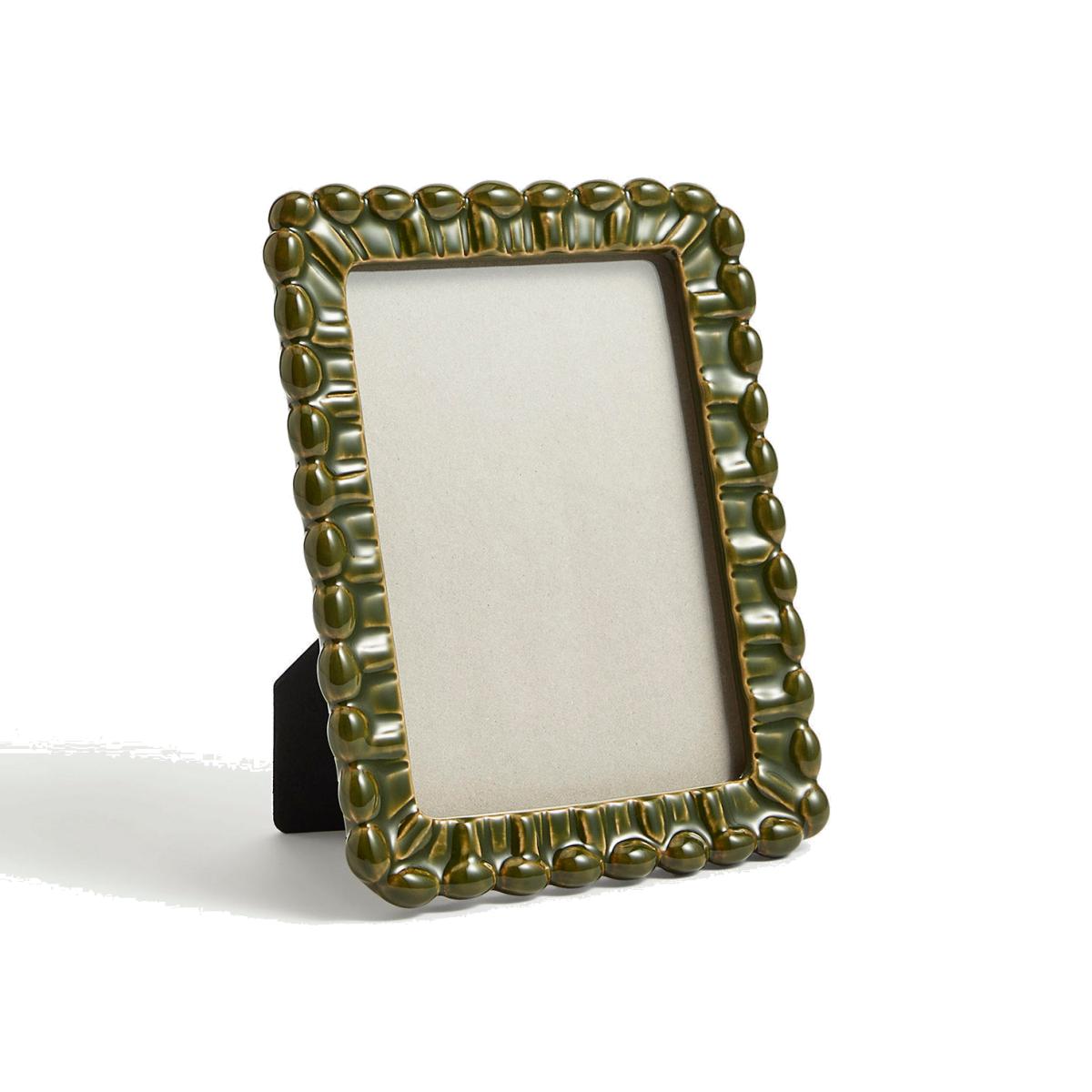 M&S Ceramic Bobble Photo Frame 5x7 inch - Green, Green – image 1