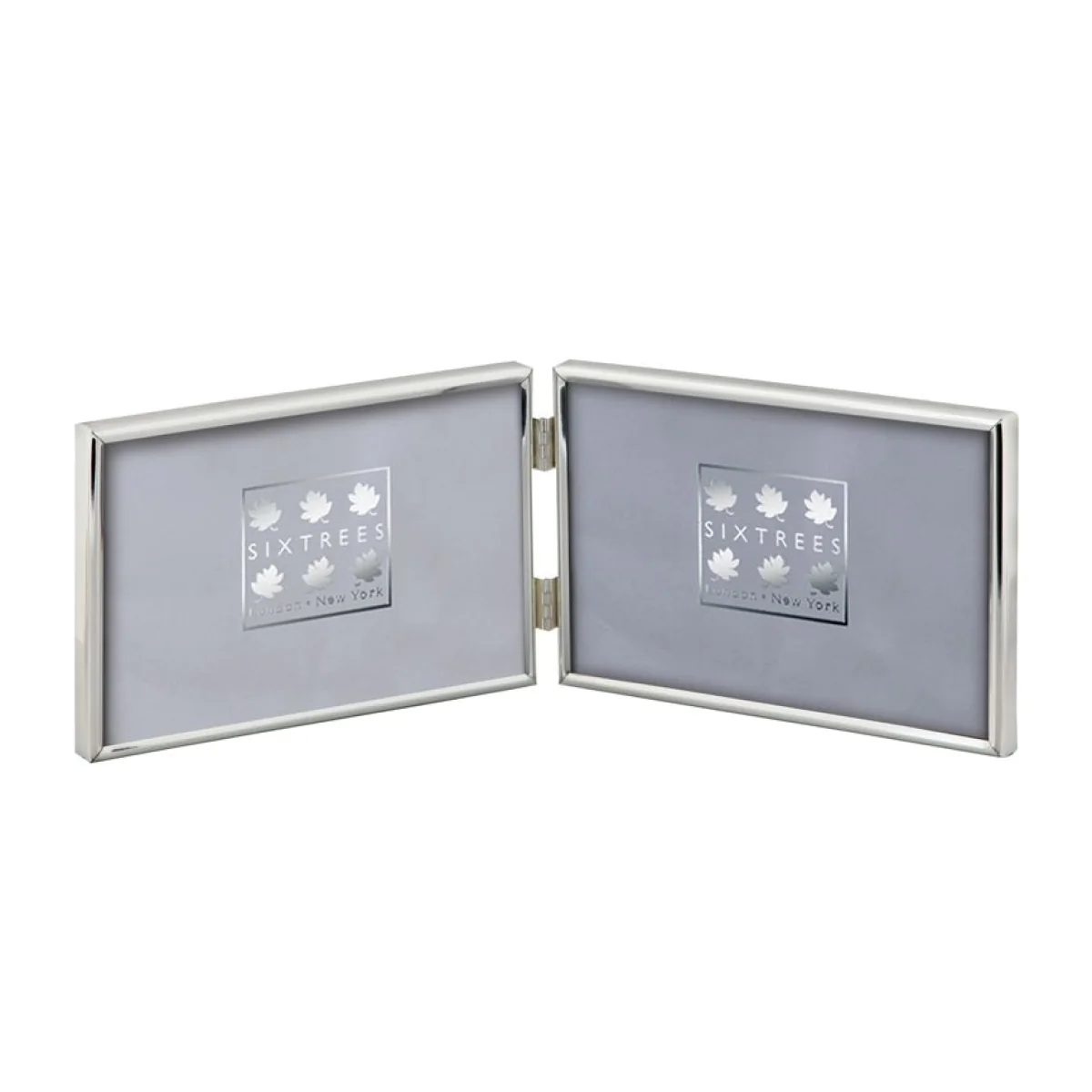 Sixtrees Double Photo Frame - Silver, Velvet – image 1