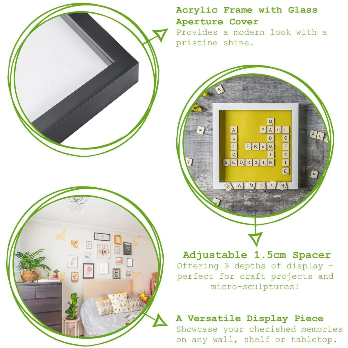 4" x 4" White 3D Box Photo Frames - 2" x 2" Mount - White - Pack of 5 - White/White – image 3