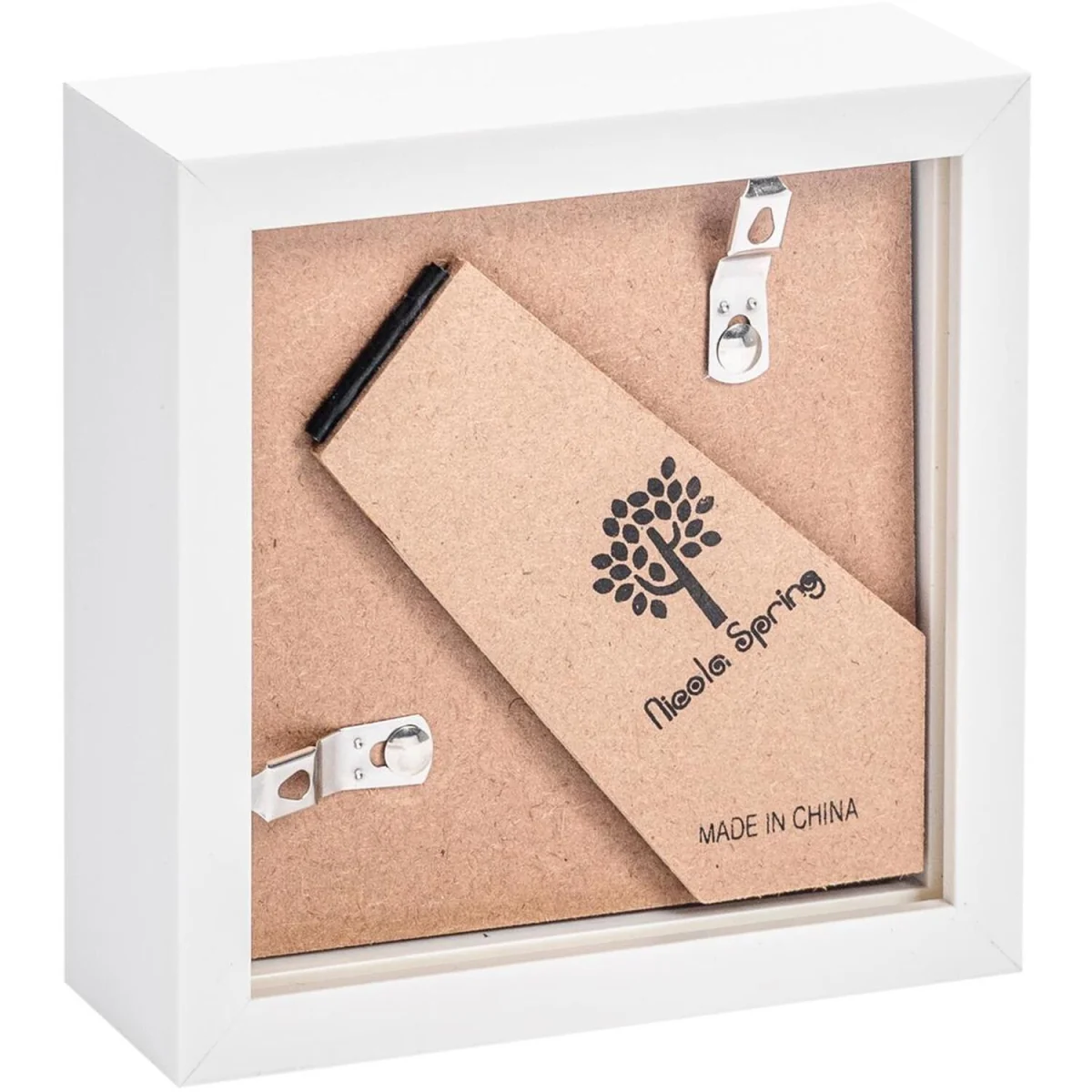 4" x 4" White 3D Box Photo Frames - 2" x 2" Mount - White - Pack of 5 - White/White – image 7