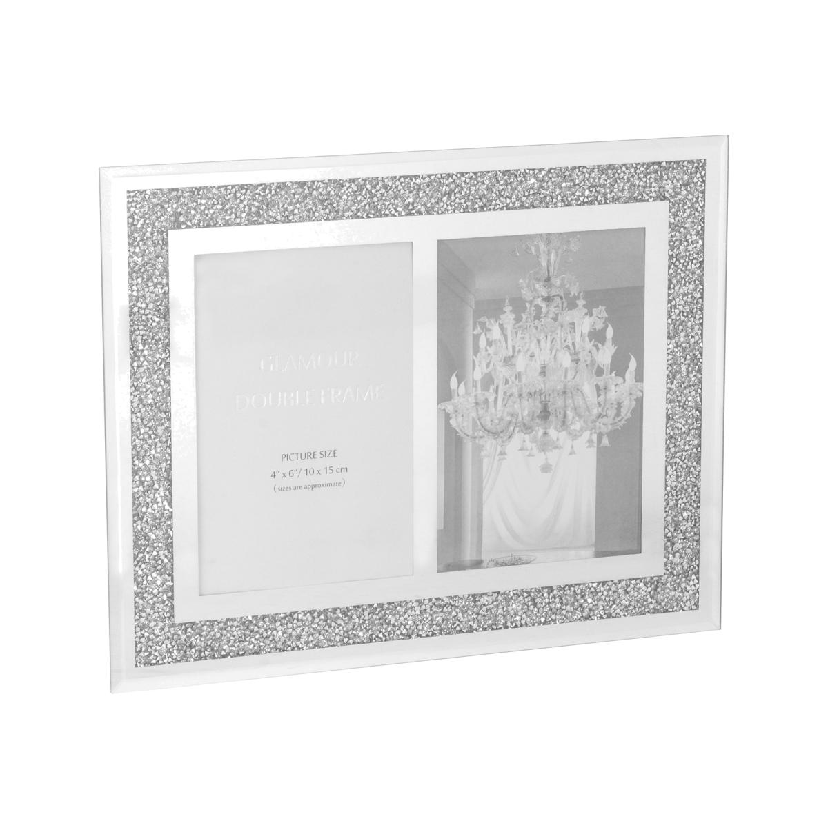Glamour Crushed Crystal Double Frame - Silver – image 1