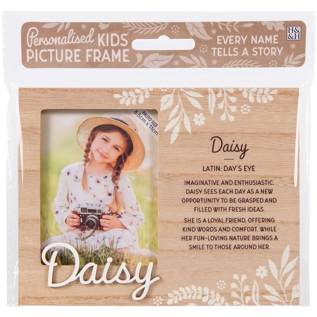 Daisy Pre-personalised Child's Picture Frame - Light Brown – image 2