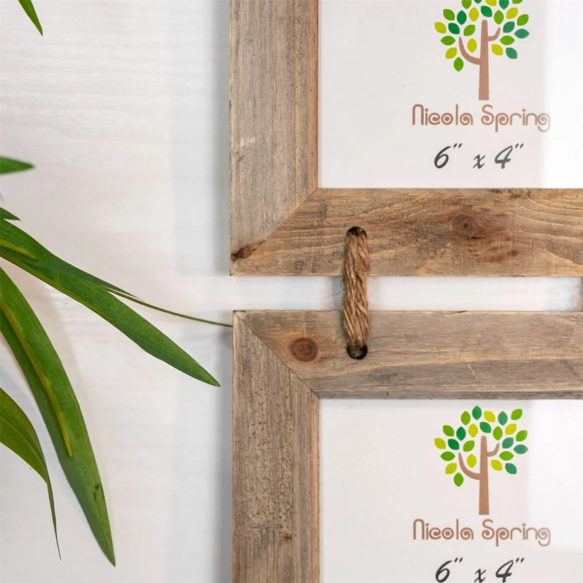 Rustic Wooden Hanging 5 Photo Frame - 6 x 4" - Natural - Pack of 5 - Brown – image 6