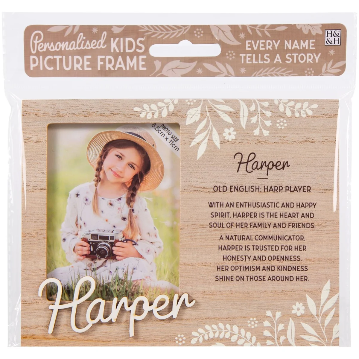 Harper Pre-personalised Child's Picture Frame - Light Brown – image 2