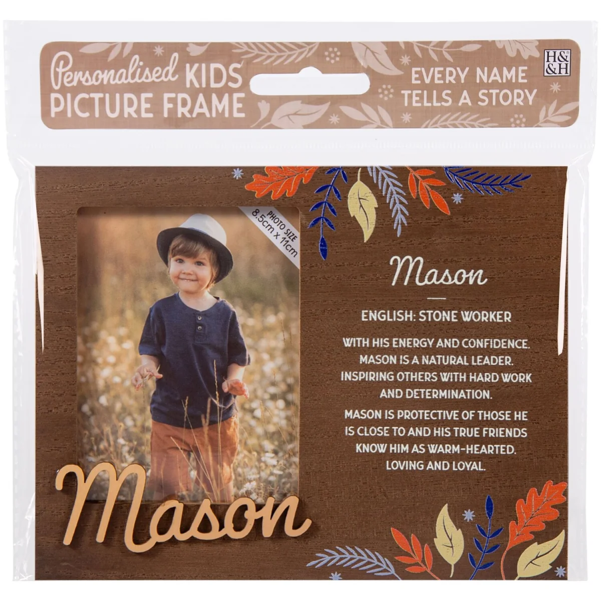 Mason Pre-personalised Child's Picture Frame - Dark Brown – image 2