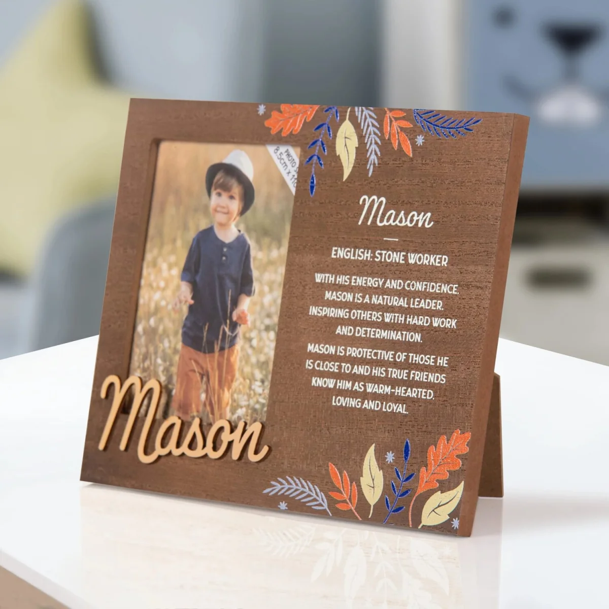 Mason Pre-personalised Child's Picture Frame - Dark Brown – image 6