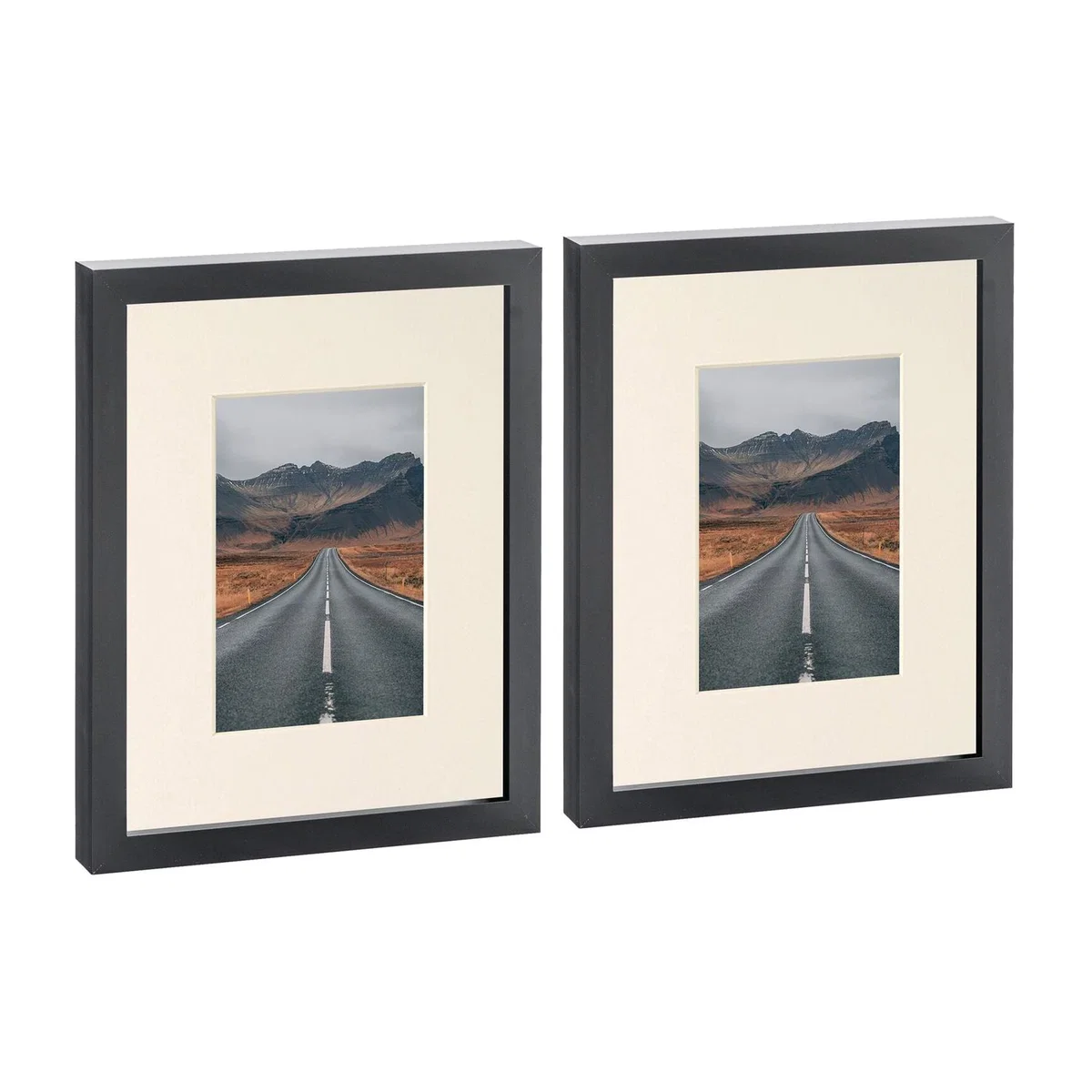 Photo Frames with 4x6" Mount - 8x10" - Black - Pack of 2 - Ivory